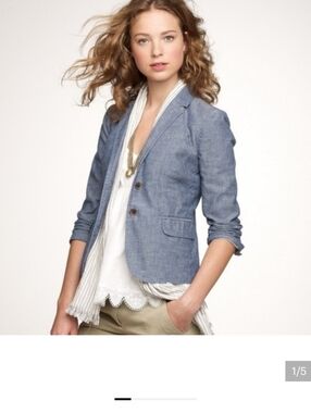 J. Crew Schoolboy Chambray Lightweight Tailored Women's Blazer